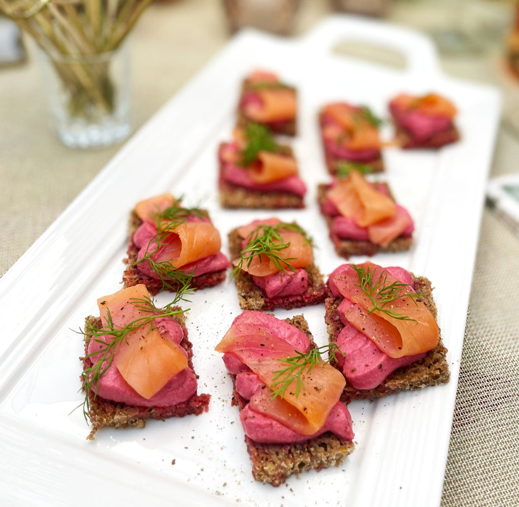 Smoked Salmon & Beetroot Mousse Canapés