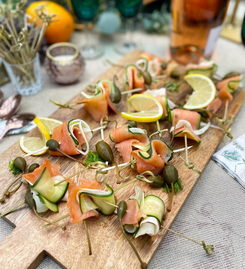 Scandi Smoked Salmon Ribbon Skewers