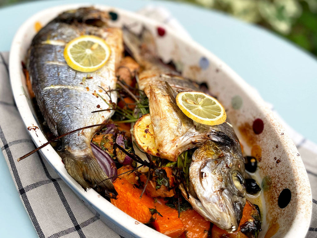 Herb-Roasted Whole Sea Bream with Potatoes & Olives